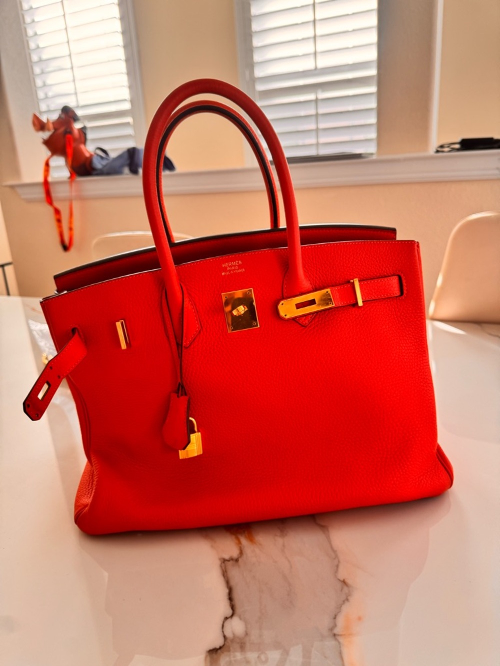 Hermes Birkin 35 clemence rouge pivoine 2015 - Picture 2 of 16